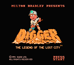 Digger T. Rock: Legend of the Lost City title screenshot